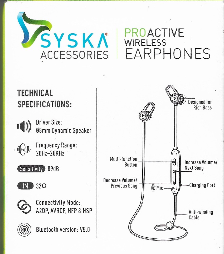 Syska h100 bluetooth new arrivals