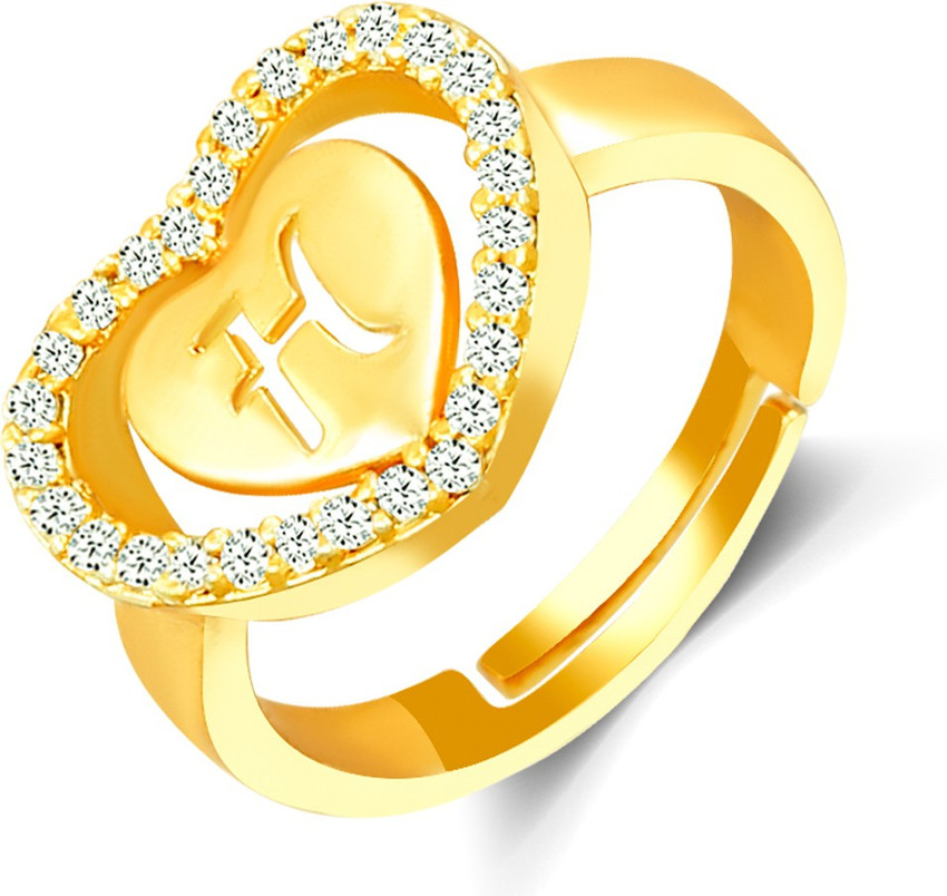 sk jewels Heart Golden Rings Alphabet