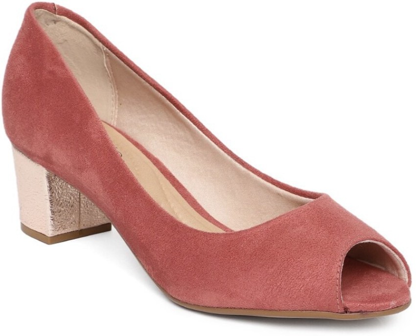 Pink block discount heels closed toe