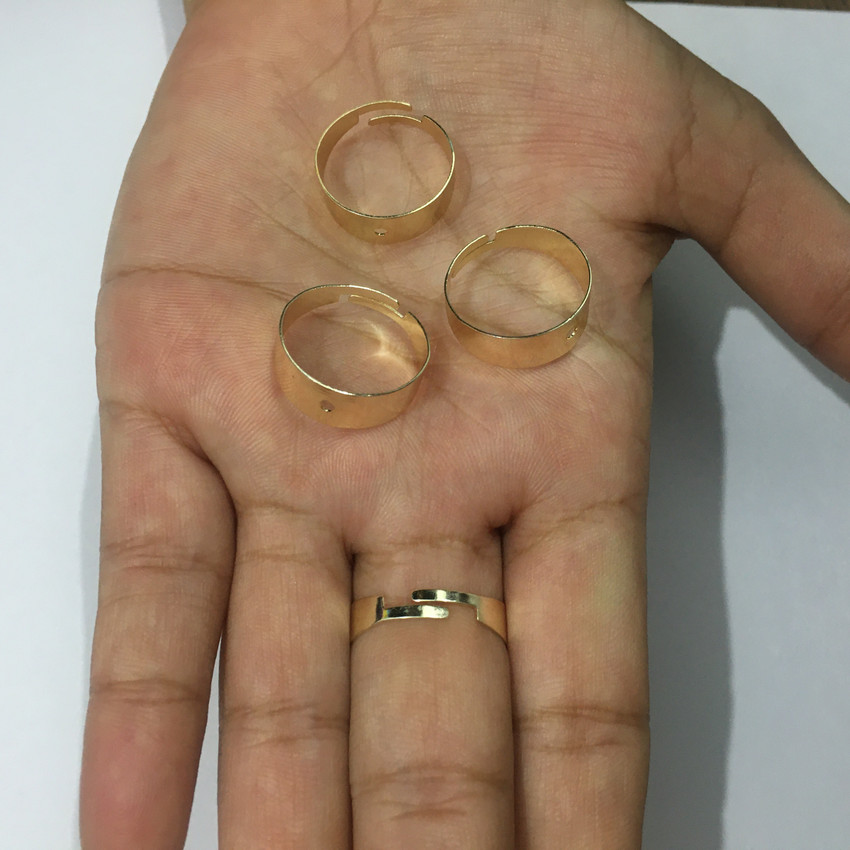 JBN Jewels Golden Color Adjustable Ring Bases for Jewelry Making