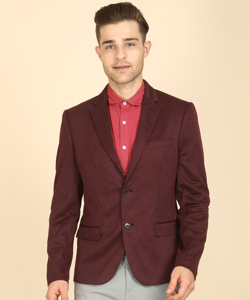 United Colors of Benetton Self Design Single Breasted Casual Men