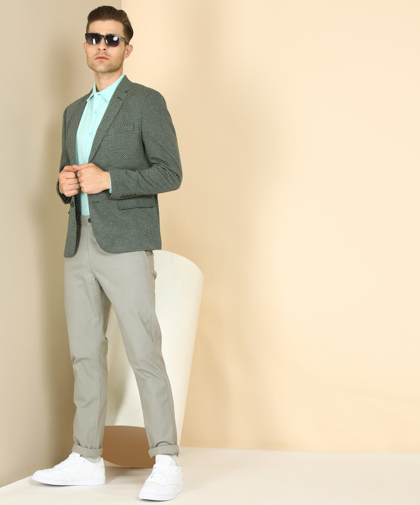 United Colors of Benetton Self Design Single Breasted Casual Men