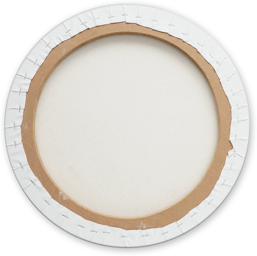 Canvasify Medium Grain Stretched Round Canvas 16 (Pack of  2) Cotton Medium Grain Stretched Canvas Board (Set of 2) 
