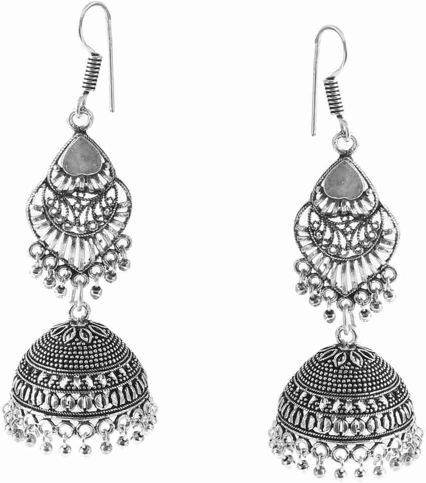 Janaksh Brass Oxidised Silver Fish Hook Earrings at Rs 149/pair in Jaipur