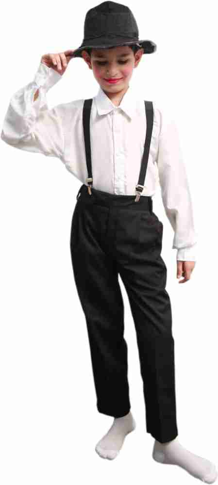 ITSMYCOSTUME Fairy Tales Ballroom Dance Boy Black White Pant Shirt Galles Cap Kids Fancy Dress Costume Material Cotton Kids Costume Wear Price in India