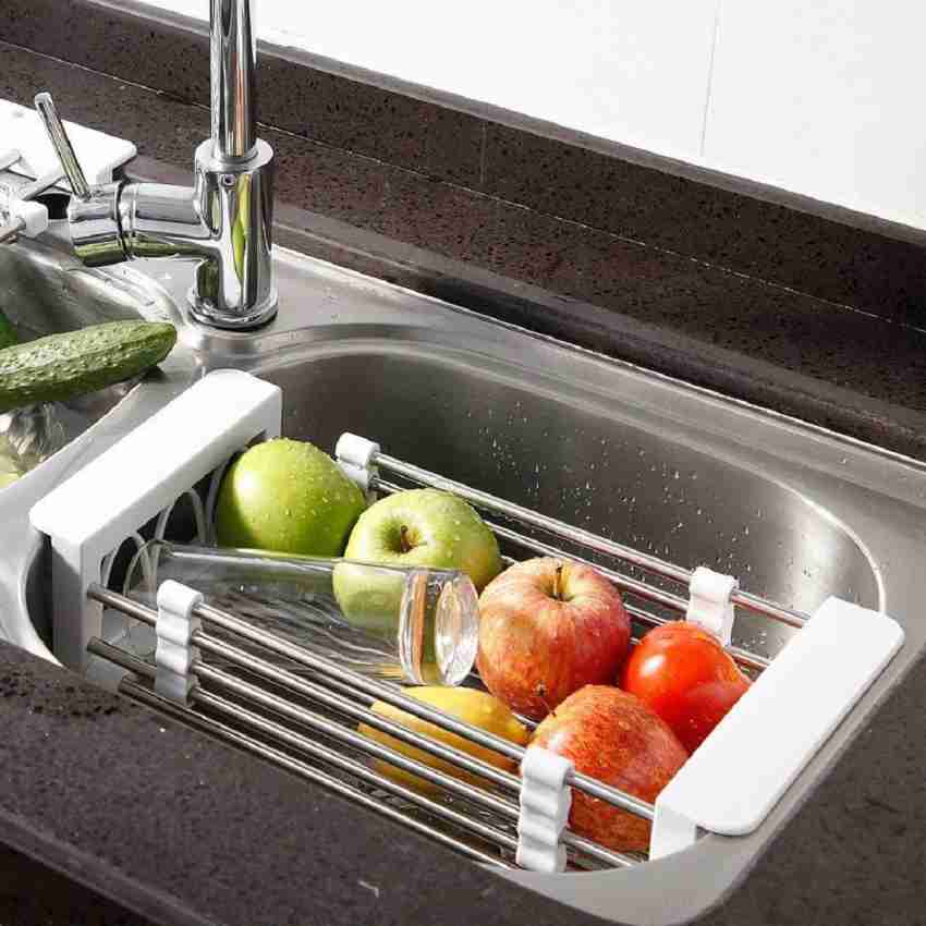 1pc Sink Drying Rack With Drainboard, Kitchen Dish Drainer Holder For  Vegetables Fruits, Stainless Steel