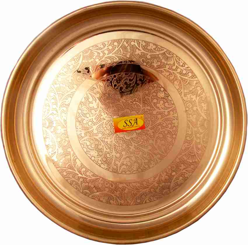 Pure Copper Pooja Thali Plate (7 Inch) – Santosh Sugandhalaya