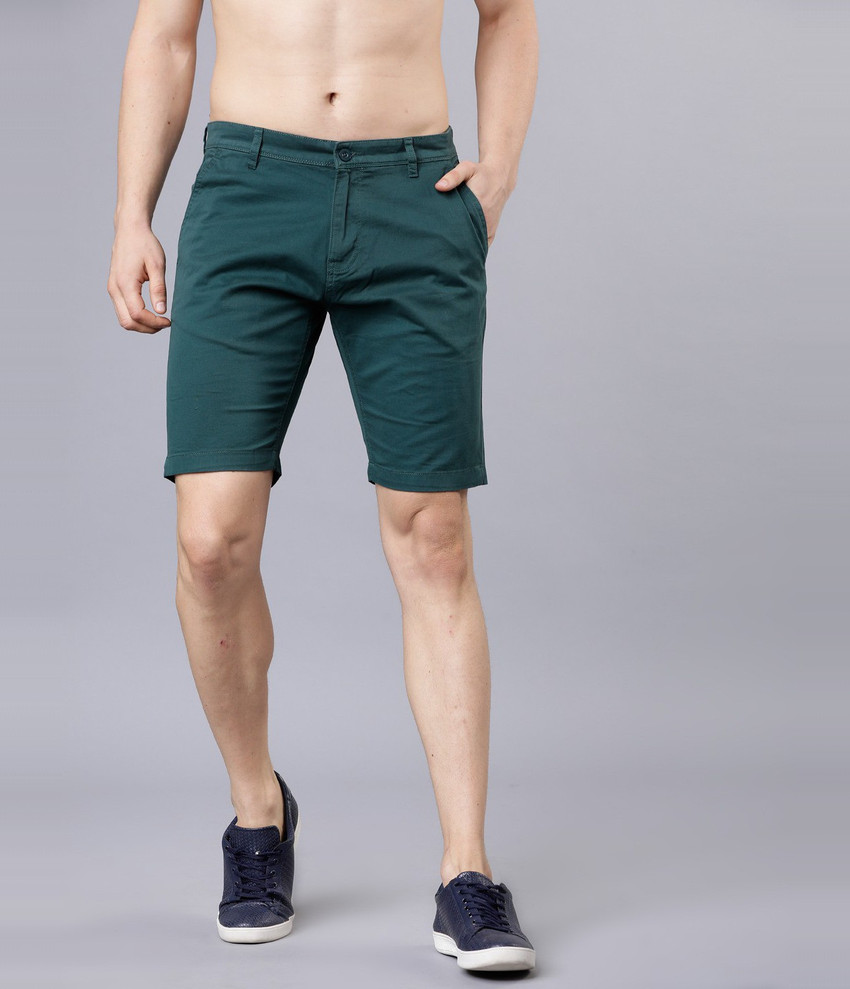 HIGHLANDER Solid Men Dark Blue Chino Shorts Buy HIGHLANDER Solid