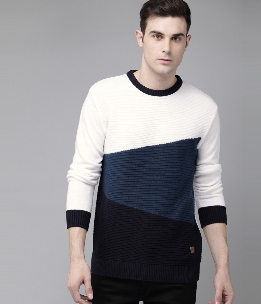 Roadster Solid Round Neck Casual Men Multicolor Sweater Buy