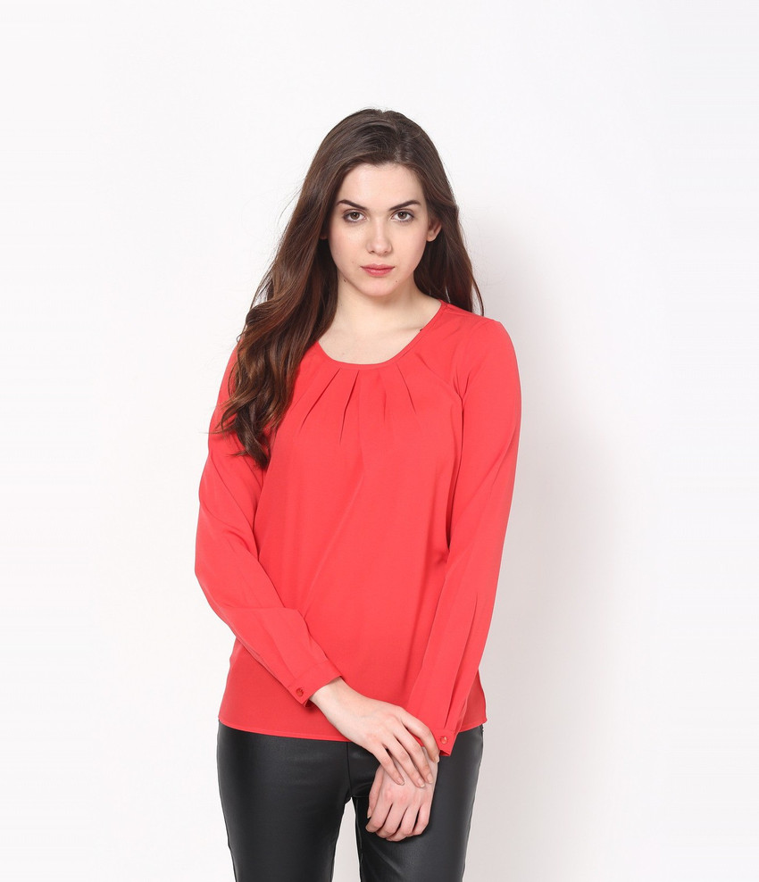 HARPA Casual Full Sleeve Solid Women Orange Top Buy Coral HARPA Casual Full Sleeve Solid Women Orange Top Online at Best Prices in India Flipkart