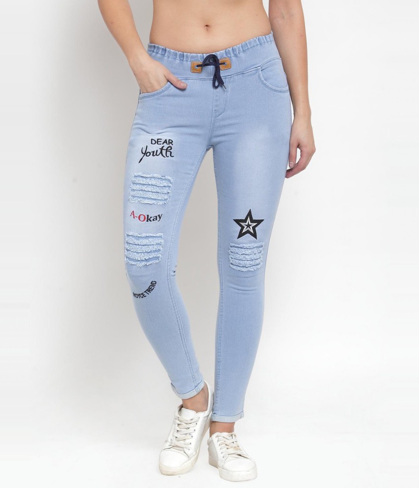 A Okay Jogger Fit Women Blue Jeans Buy A Okay Jogger Fit Women