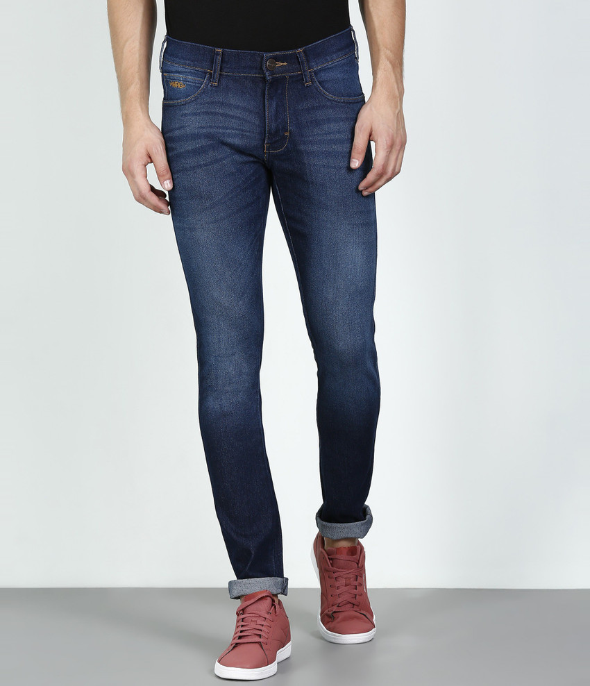 Wrangler Skinny Men Dark Blue Jeans