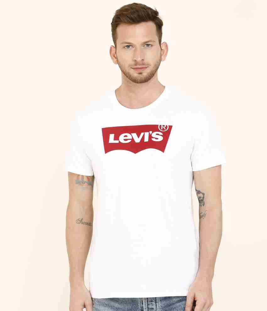 LEVI S Graphic Print Men Round Neck White T Shirt