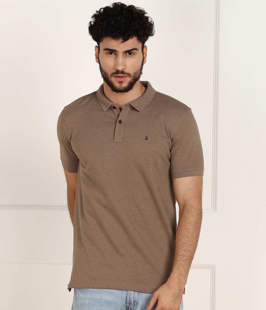Louis Philippe Sport Solid Men Polo Neck Brown T-Shirt - Buy Louis Philippe  Sport Solid Men Polo Neck Brown T-Shirt Online at Best Prices in India