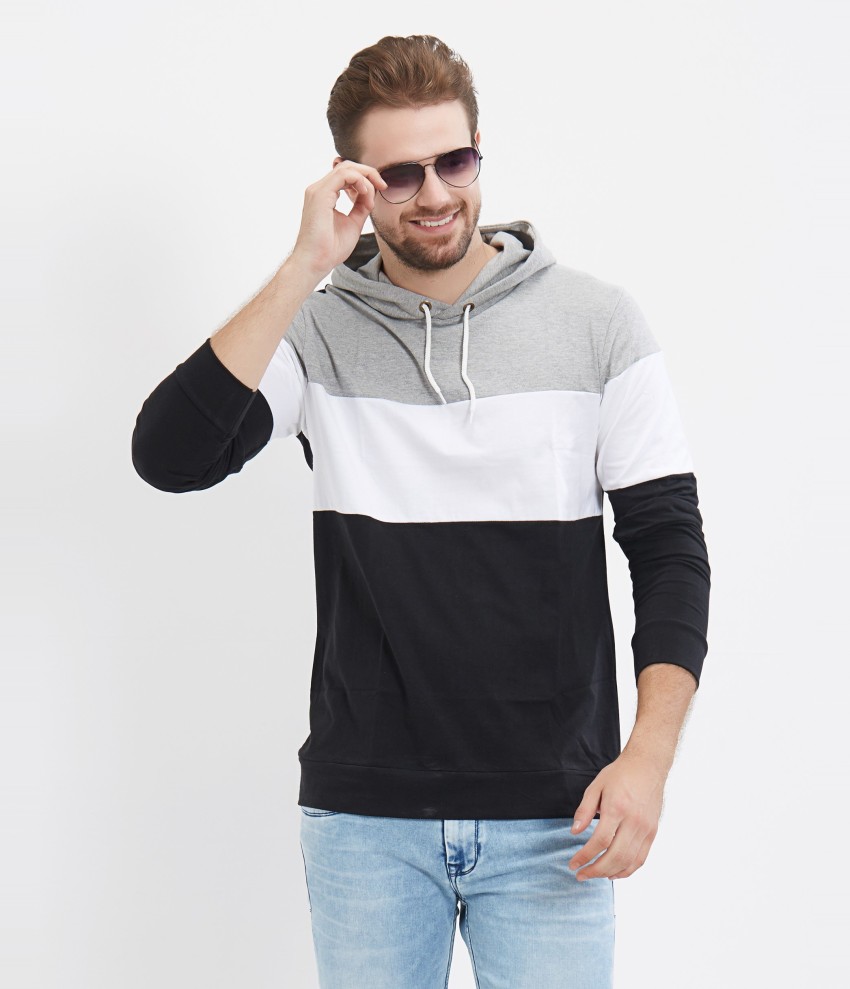 LEWEL Colorblock Men Hooded Neck Multicolor T Shirt Buy LEWEL