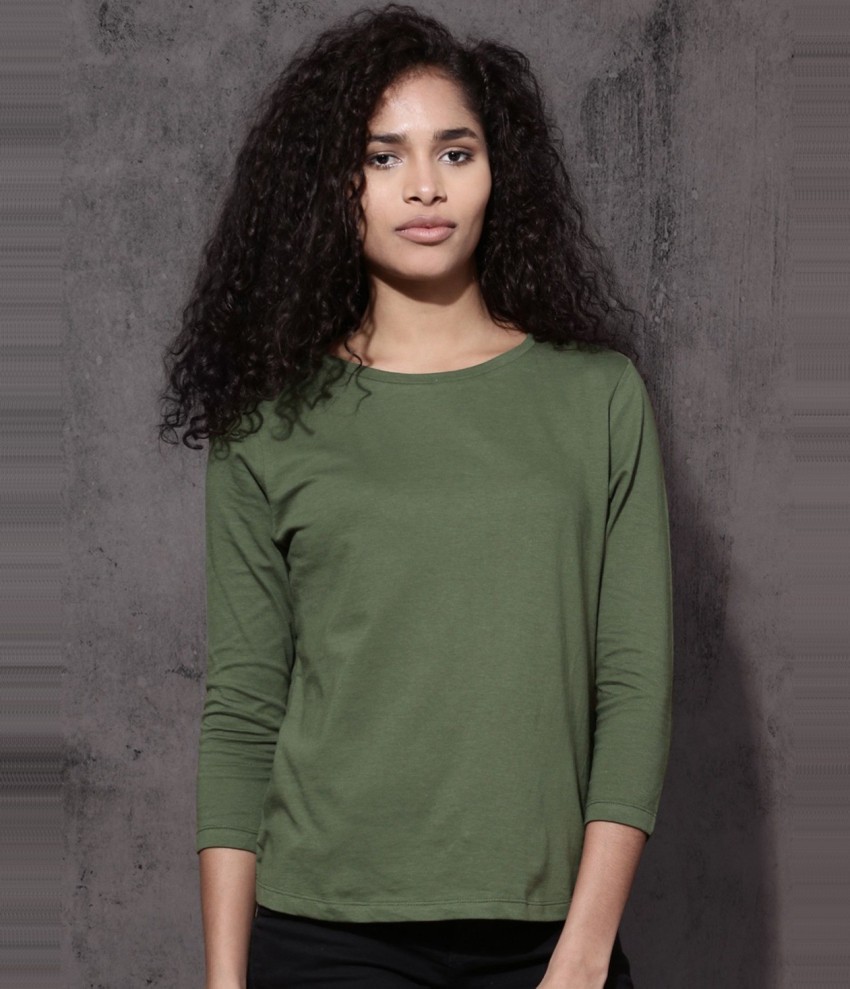 Roadster Solid Women Round Neck Green T Shirt Buy Roadster Solid Women Round Neck Green T Shirt Online at Best Prices in India Flipkart