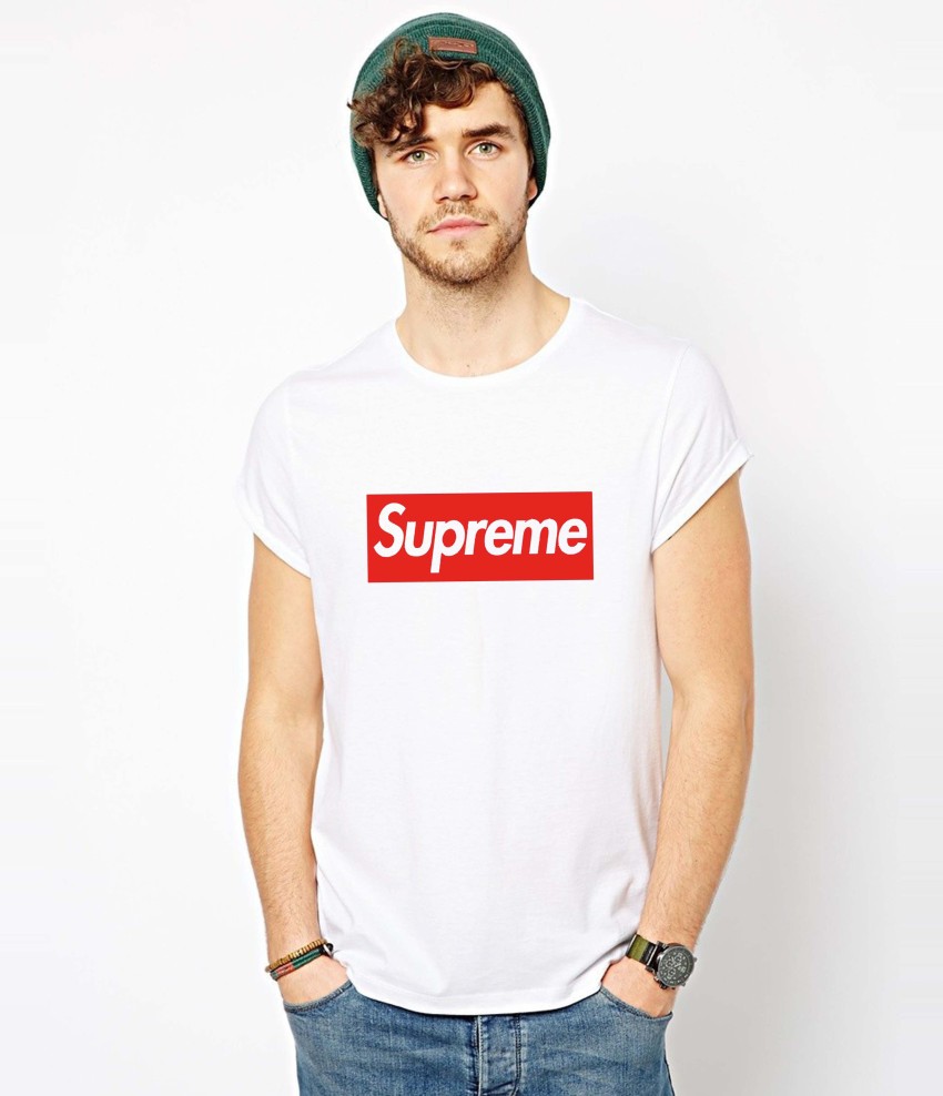 Supreme Printed Men Round Neck White T-Shirt - Buy Supreme Printed