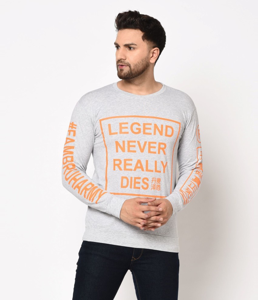 STYLAGE Typography Men Round Neck Grey T-Shirt - Buy STYLAGE Typography Men  Round Neck Grey T-Shirt Online at Best Prices in India