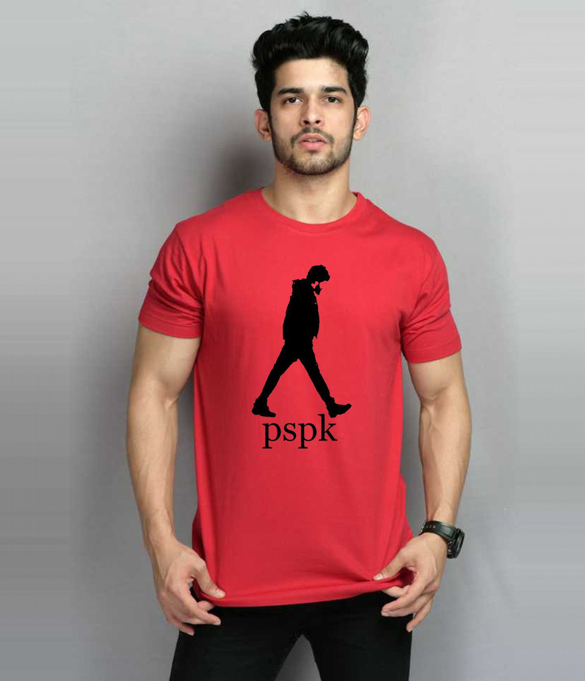 Red t shirt with black print store