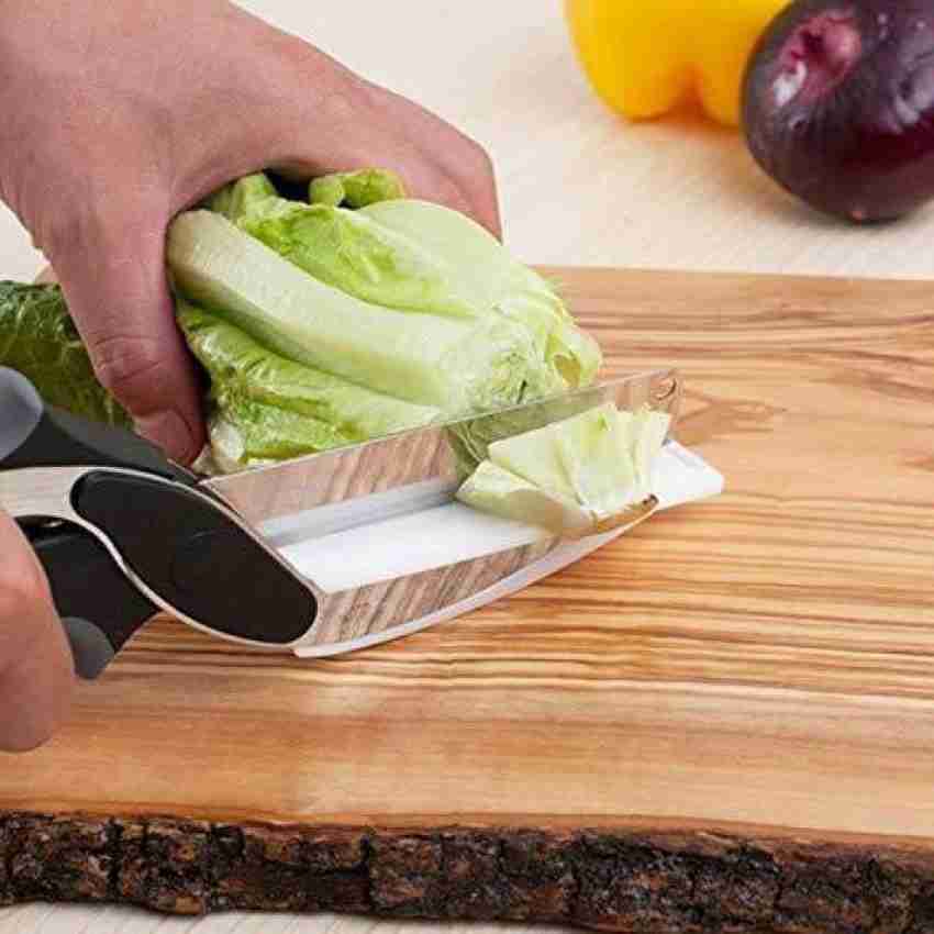 XUANYI 2-In-1 Clever Cutter, Stainless Steel Vegetable Cutter And Kitchen  Knife With Mini Cutting Board For Salads/Vegetables/Meat/Potatoes And Bread  