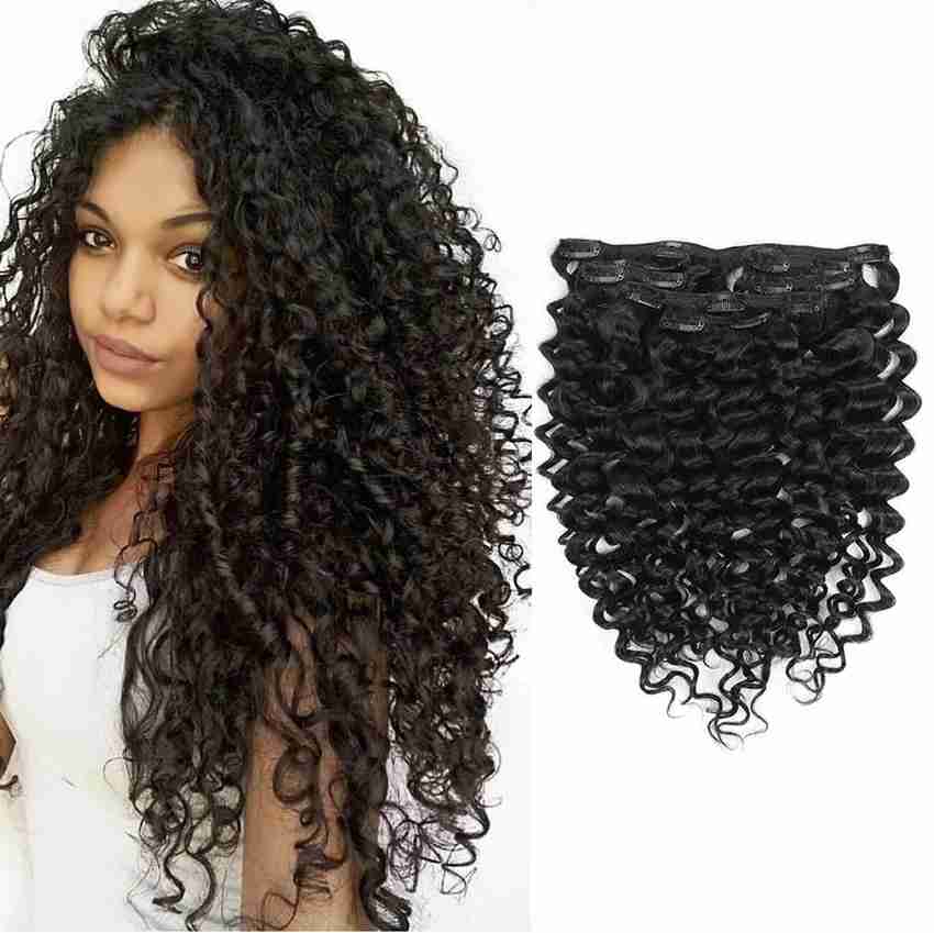 Curly clip in store human hair extensions