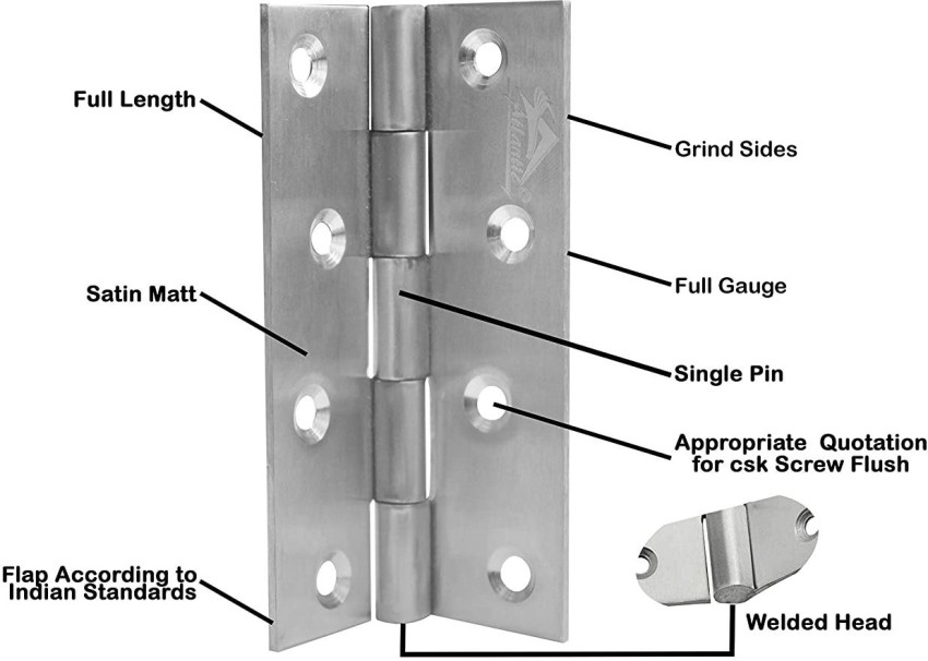 Buy Link 5 inch 12 Gauge Stainless Steel Matt Finish Door Butt