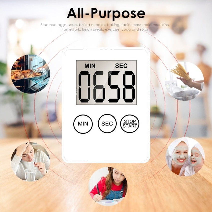 Magnetic Sports Digital Clock Large LCD Kitchen Cooking Timer Loud
