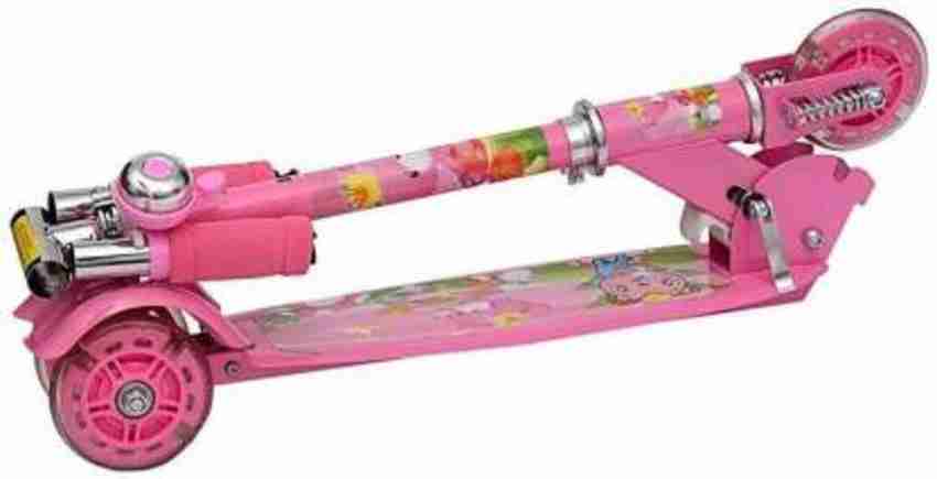 JBK Kids Ride On Leg Push Scooter for Boys and Girls 3 8 Years Old Kids 3 Wheel Foldable Scooter Cycle with Height Adjustment for Boys and Girls Sometime Color