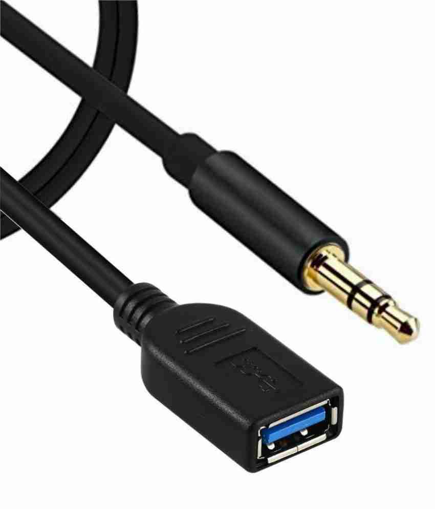 3.5mm Male AUX Audio Jack to USB 2.0 Female Converter Adapter Charge Cable