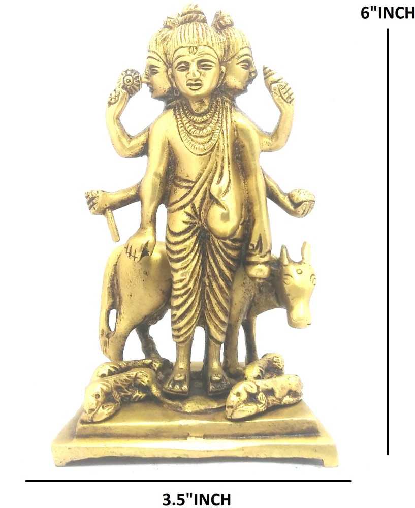 Dattatreya Bhagwaan, Lord Dattatreya Brass Idol 3 inch, Bronze Datta Guru  Sculpture, Brass Murti Guru Dattatray for home Decor - Buy Other Idol Statue  Online