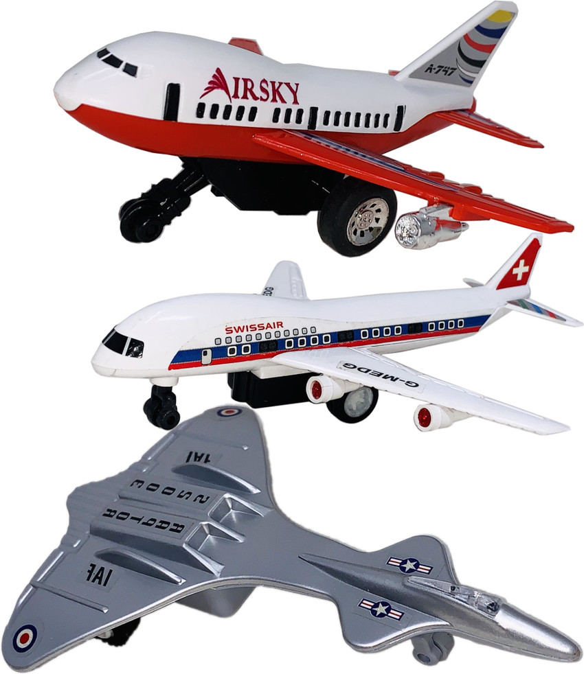 Giftary 3 Small Size Plastic Made Indian Miniature Model Mini Jet