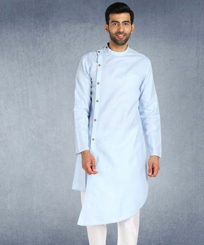 Hangup Men Solid Asymmetric Kurta Buy Hangup Men Solid