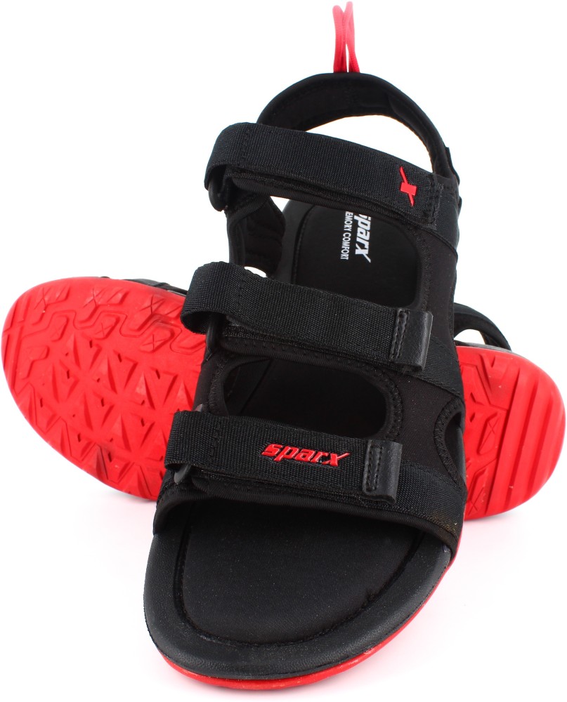 sparx red and black sandals