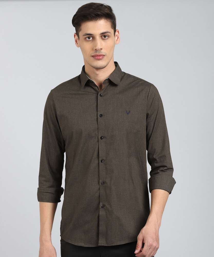 Allen Solly Men Solid Casual Brown Shirt Buy Allen Solly Men