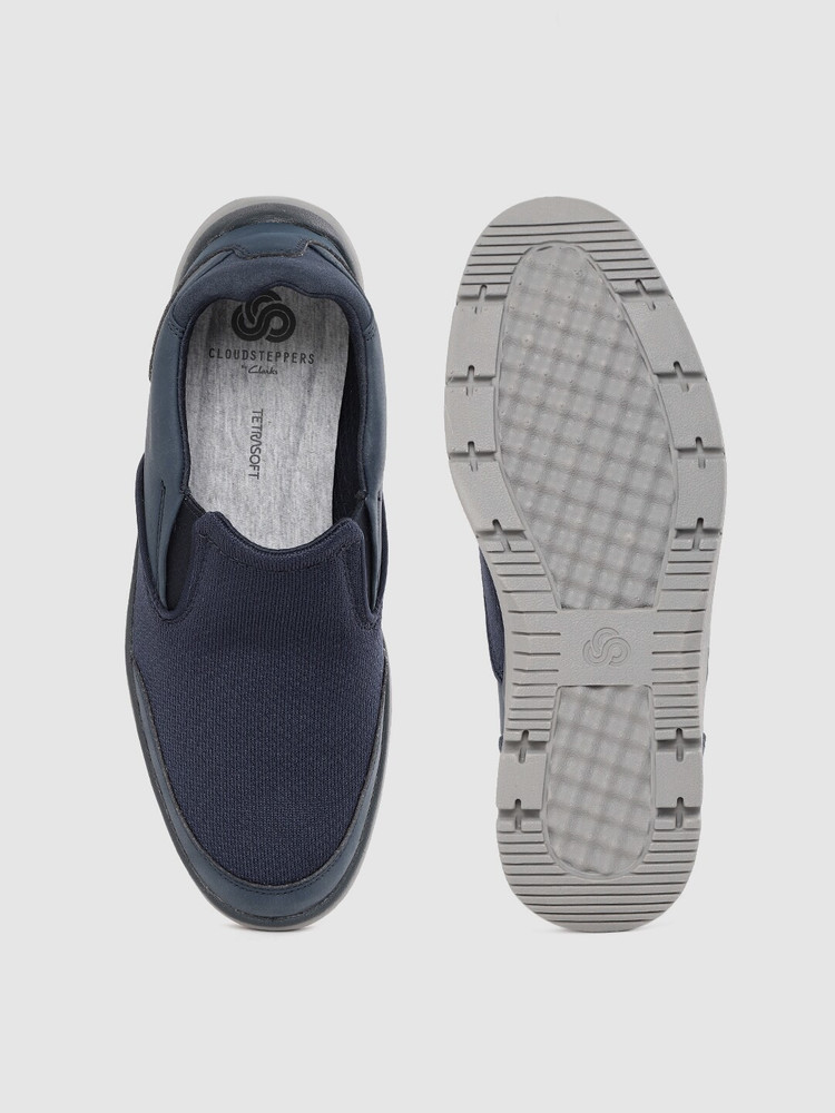CLARKS Men Navy Blue Solid Slip On Sneakers Slip On Sneakers For