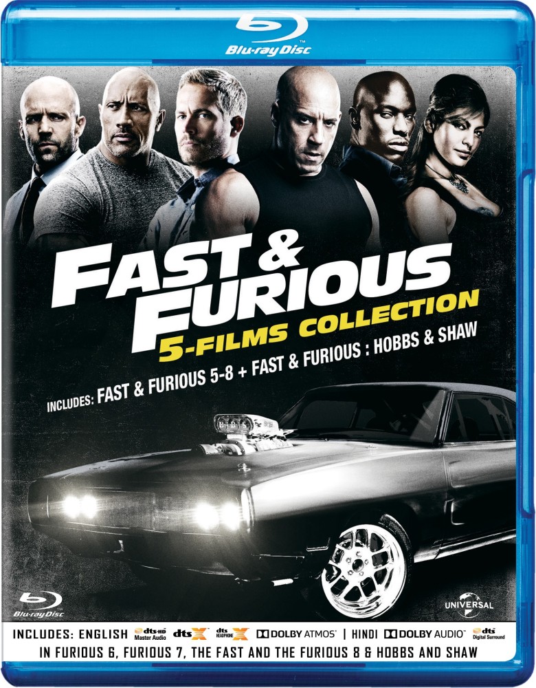 Fast u0026 Furious 5 Movies Collection: Fast Five + Fast u0026 Furious 6 + Furious 7  + The Fate of the Furious + Hobbs u0026 Shaw (5-Disc Box Set) Price in India -