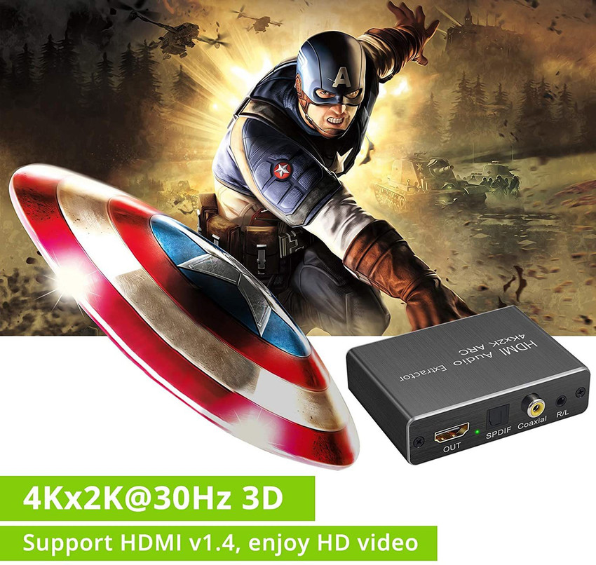 Tobo 4K x 2K HDMI Audio Extractor with ARC 3D Support Optical