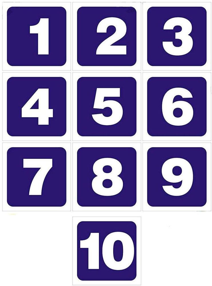 Signkart 7.62 cm Numbers 123 Digits Room Number Sign Sticker for