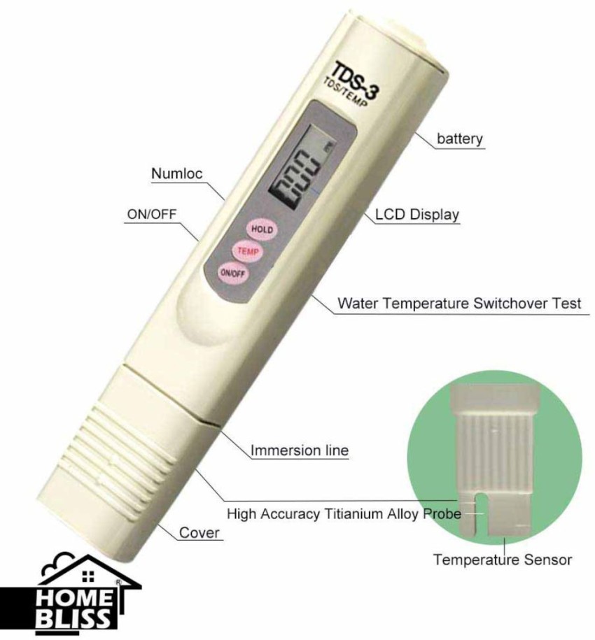 3 IN 1 Digital TDS Meter Portable Pen Water Quality Tester TDS & EC  Temperature (Meter Hold) Conductivity Water Filter Purity Pen Digital  Portable Filter Tool TDS Range 0-9990ppm