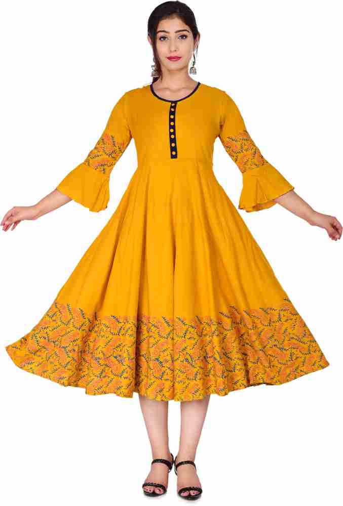 Yellow kurtis sale in flipkart