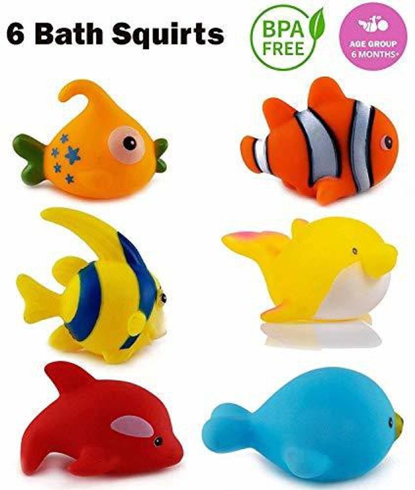 WISHKEY Chu Chu Bath Toys For Baby Aquatic Fish Animals Set of