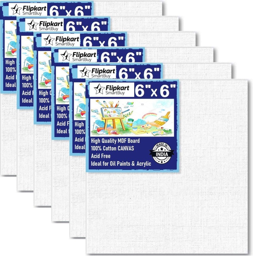 6 x 6 inch Professional Artist Quality Acid Free Canvas Panel Boards 12-Pack