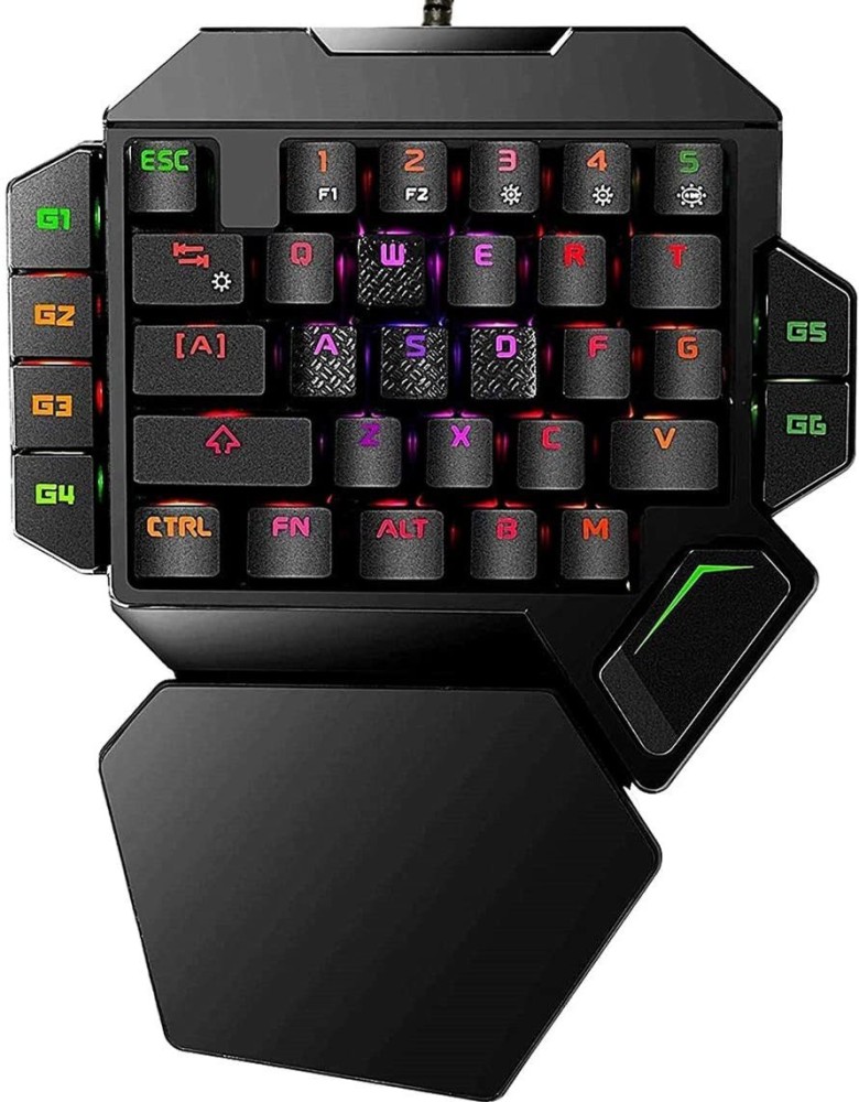 TechGuy4u RGB Wired Gaming Keyboard 35 Keys One-Handed LED Backlit