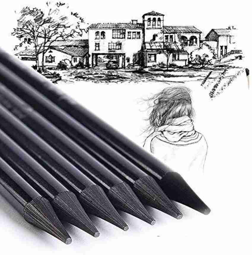 Tin of 6 High Quality Graphite Pencils 2B 4B 6B Soft Art Artists Drawing  Shading