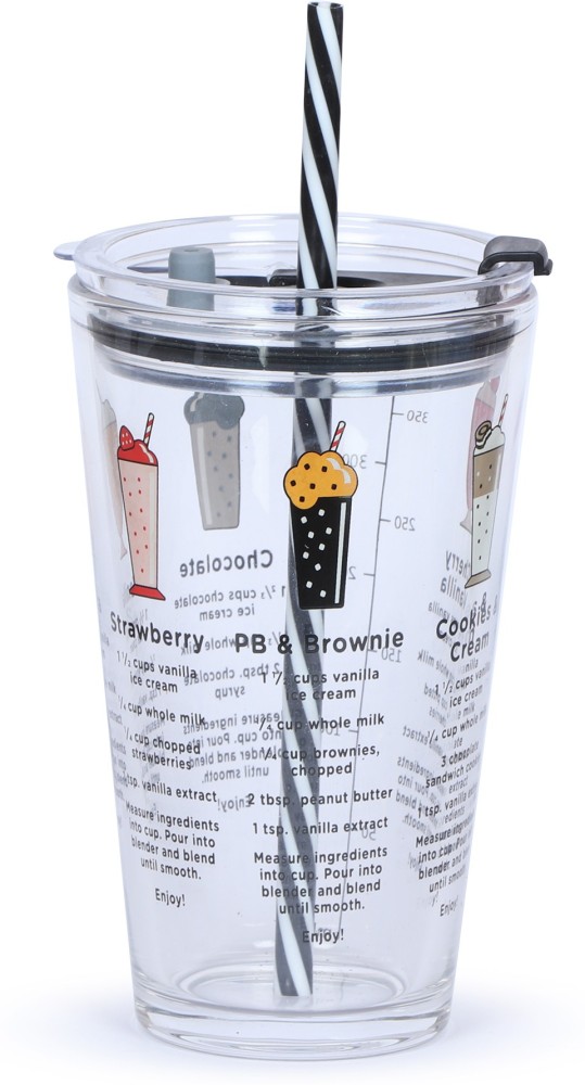 450ML Transparent Straw Cup With Lid Coffee Cup Reusable Cups
