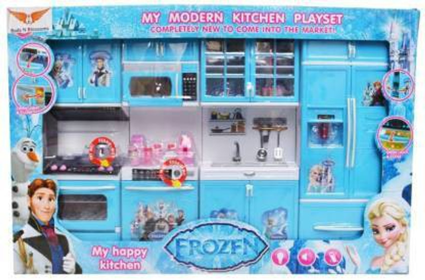 ddbm Pretty Girl Dream House Comfort frozen Modern Kitchen Set for Kids 4 Layer Big Toy frozen Kitchen Set