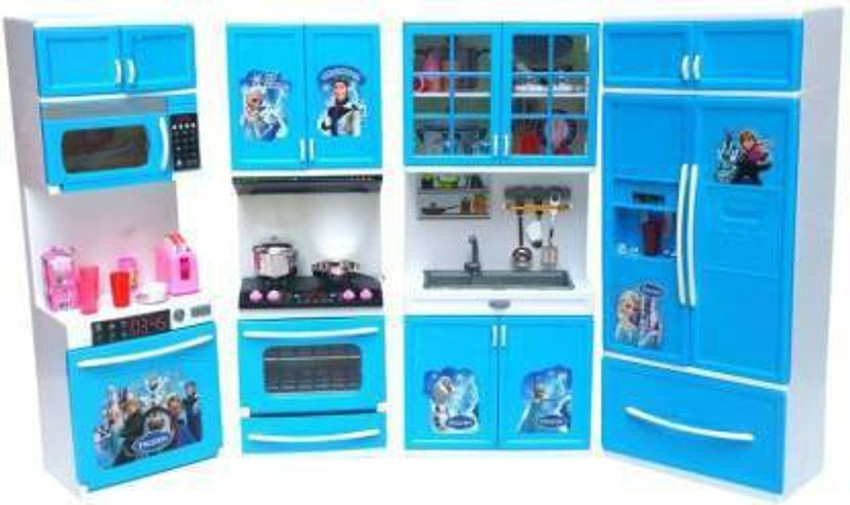 ddbm Pretty Girl Dream House Comfort frozen Modern Kitchen Set for Kids 4 Layer Big Toy frozen Kitchen Set