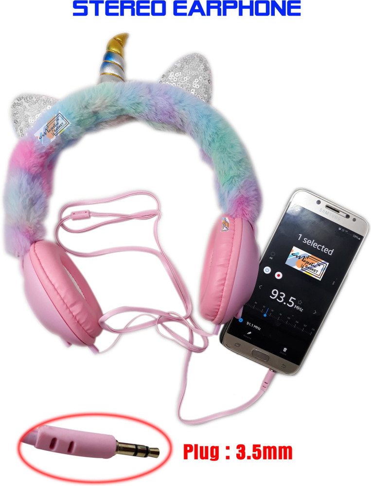 MAJESTIC BASKET Unicorn Colourful Headphone With MIC For Laptop