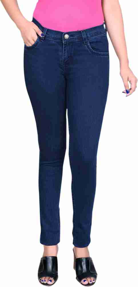 Woman Within Solid Blue Jeans Size 32 (Plus) - 71% off