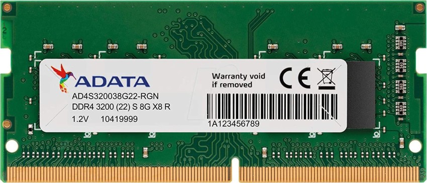 ADATA AD4S320038G22-RGN DDR4 8 GB Laptop (8GB DDR4 modules for notebooks 3200MHZ - ADATA : Flipkart.com